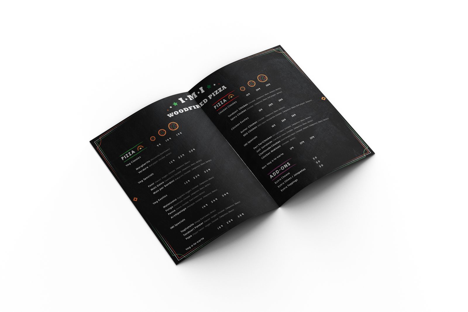 IMI Pizzeria Hand Menu 1